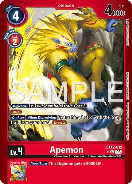 Apemon (Limited Foil) (EX12 012-T702911)