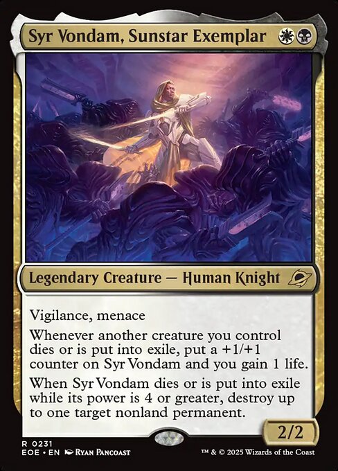 Syr Vondam, Sunstar Exemplar (EOE 231)