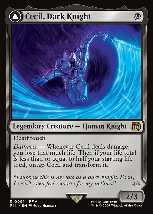 Cecil, Dark Knight // Cecil, Redeemed Paladin (FIN 91)