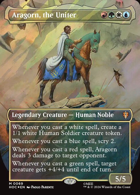 Aragorn, the Uniter (Borderless) (Surge Foil) (HOC 69)
