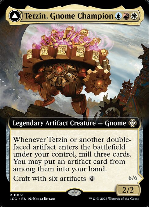 Tetzin, Gnome Champion // The Golden-Gear Colossus (LCC 31)