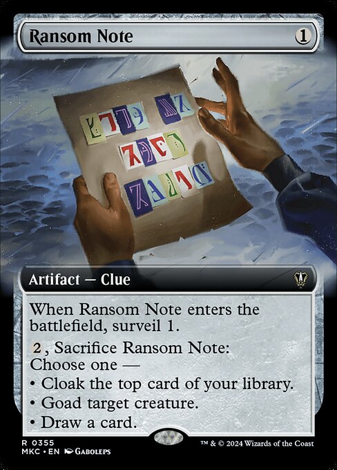 Ransom Note (MKC 355)