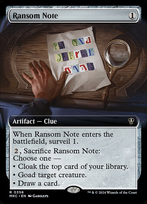 Ransom Note (MKC 356)