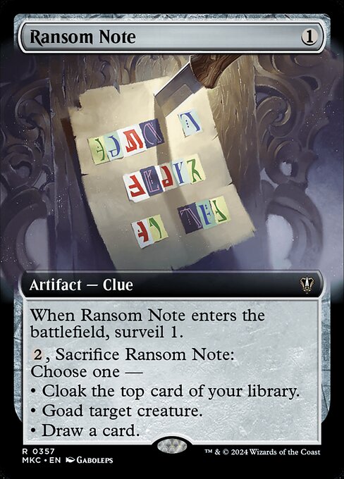Ransom Note (MKC 357)