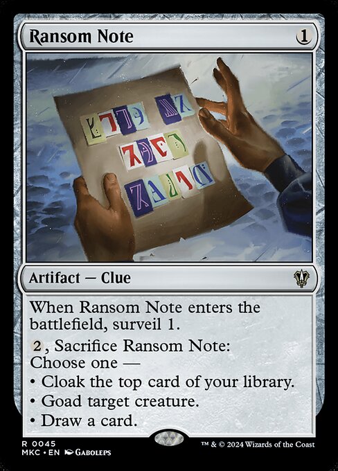 Ransom Note (MKC 45)