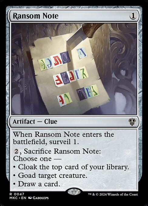 Ransom Note (MKC 47)