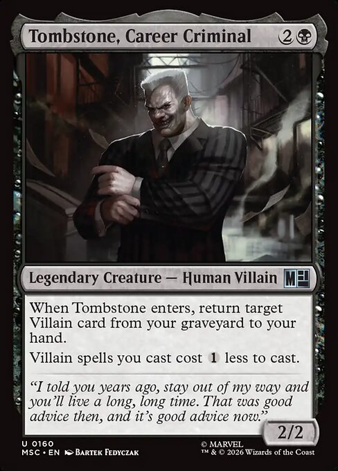 Tombstone, Career Criminal (MSC 160)