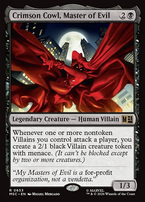 Crimson Cowl, Master of Evil (MSC 653)