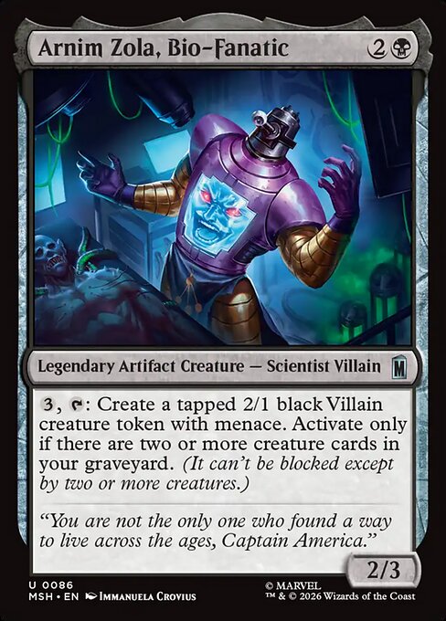 Arnim Zola, Bio-Fanatic (MSH 86)