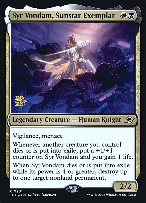 Syr Vondam, Sunstar Exemplar (PEOE 231s)