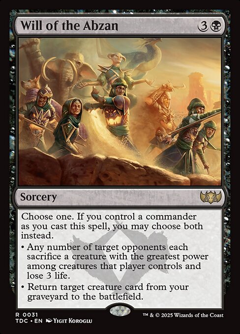 Will of the Abzan (TDC 31)