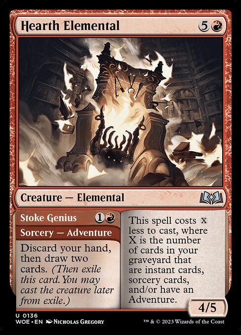 Hearth Elemental // Stoke Genius (WOE 136)