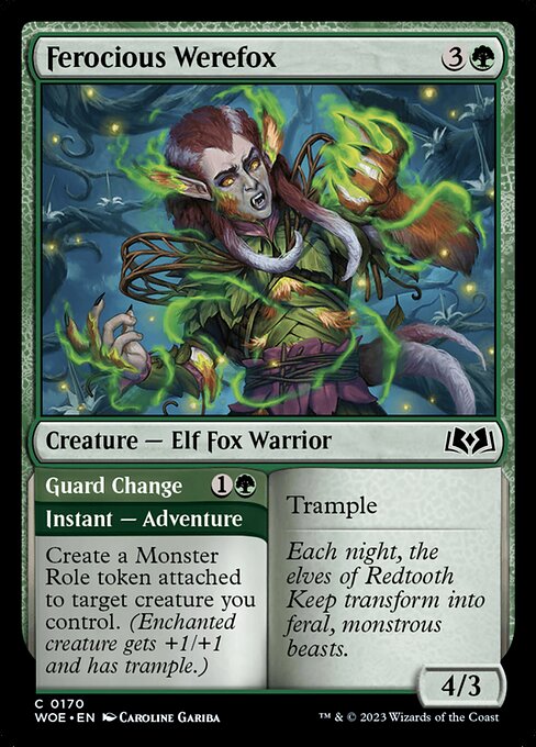 Ferocious Werefox // Guard Change (WOE 170)