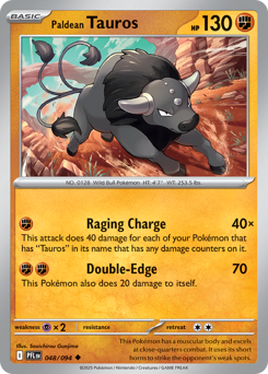 Tauros de Paldea / Paldean Tauros (PFL 48/94)