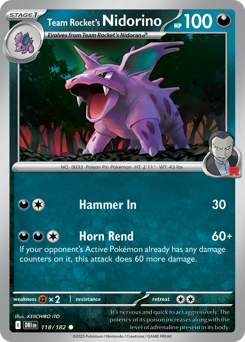 Nidorino da Equipe Rocket / Team Rocket's Nidorino (DRI 118/182)