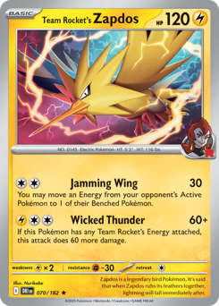 Zapdos da Equipe Rocket / Team Rocket's Zapdos (DRI 70/182)