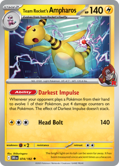 Ampharos da Equipe Rocket / Team Rocket's Ampharos (DRI 74/182)