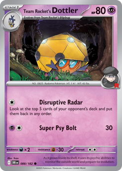 Dottler da Equipe Rocket / Team Rocket's Dottler (DRI 88/182)