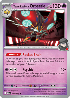 Orbeetle da Equipe Rocket / Team Rocket's Orbeetle (DRI 89/182)