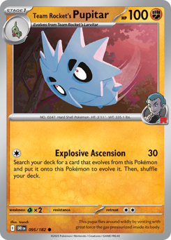 Pupitar da Equipe Rocket / Team Rocket's Pupitar (DRI 95/182)