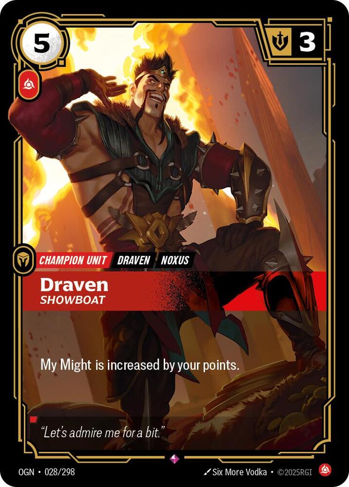 Draven, Showboat — Origins