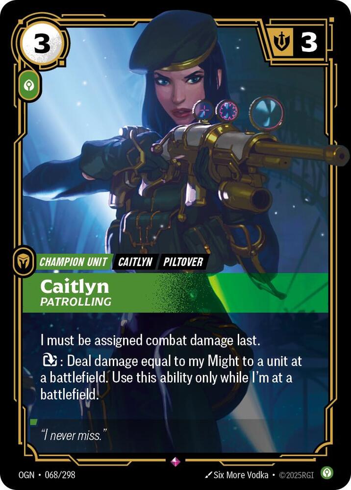 Caitlyn, Patrolling — Origins