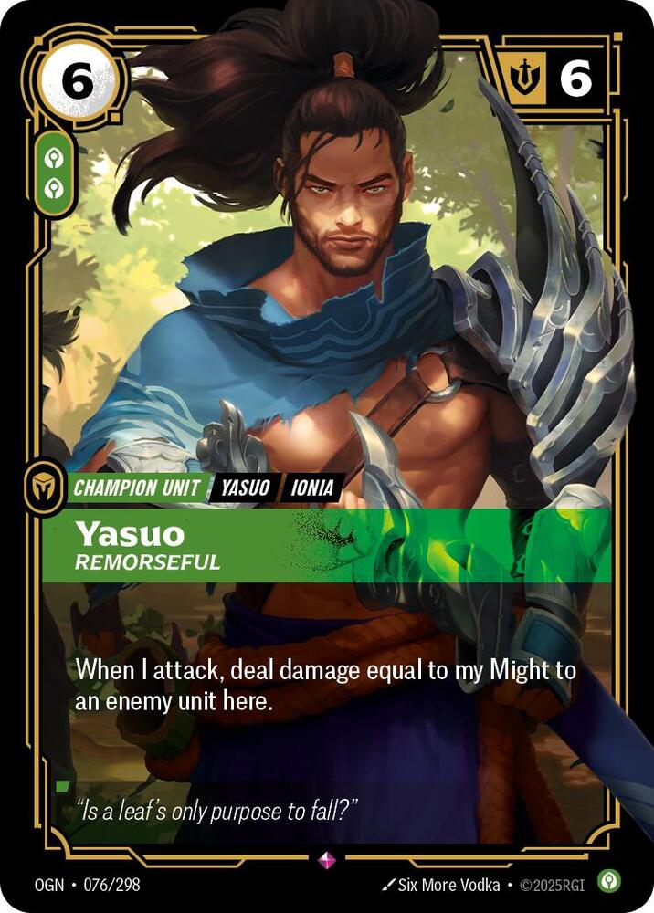 Yasuo, Remorseful — Origins