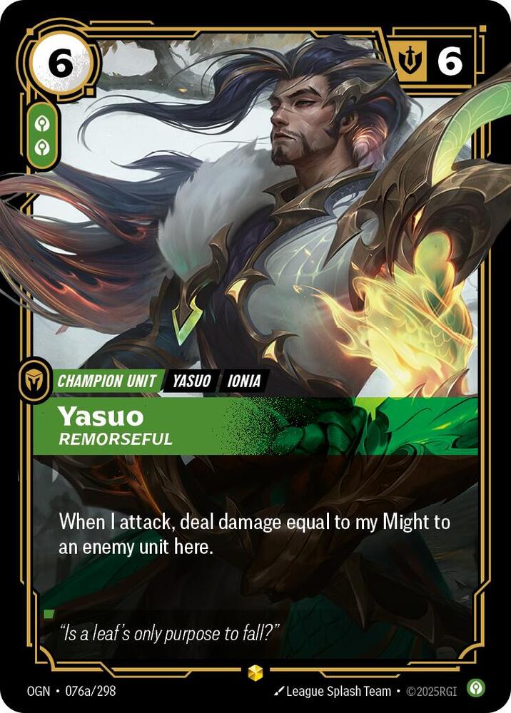 Yasuo, Remorseful (Alternate Art) — Origins