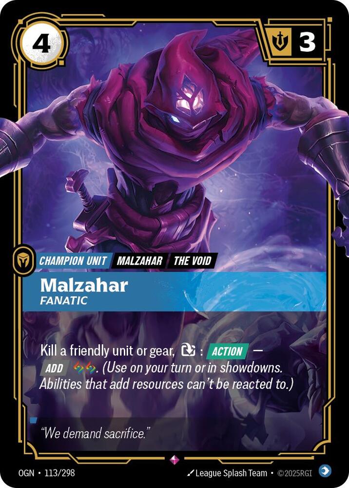 Malzahar, Fanatic — Origins