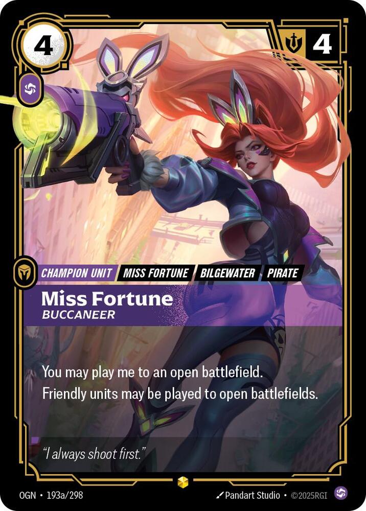 Miss Fortune, Buccaneer (Alternate Art) — Origins