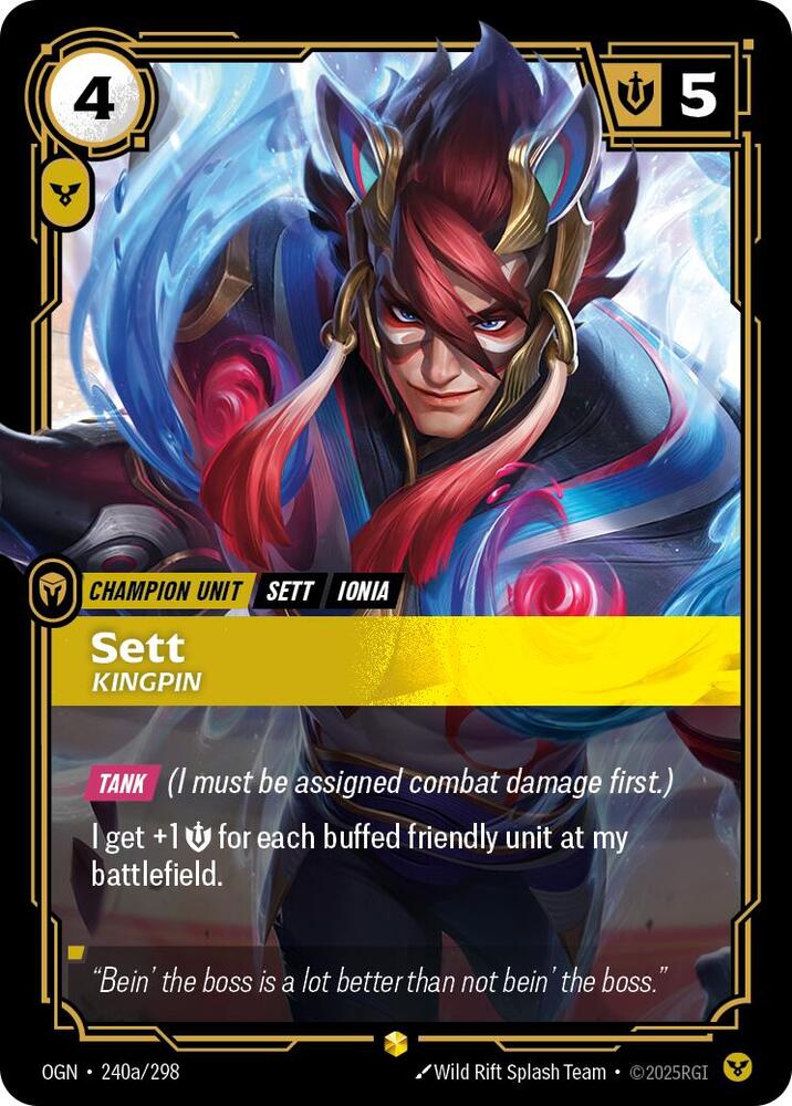 Sett, Kingpin (Alternate Art) — Origins
