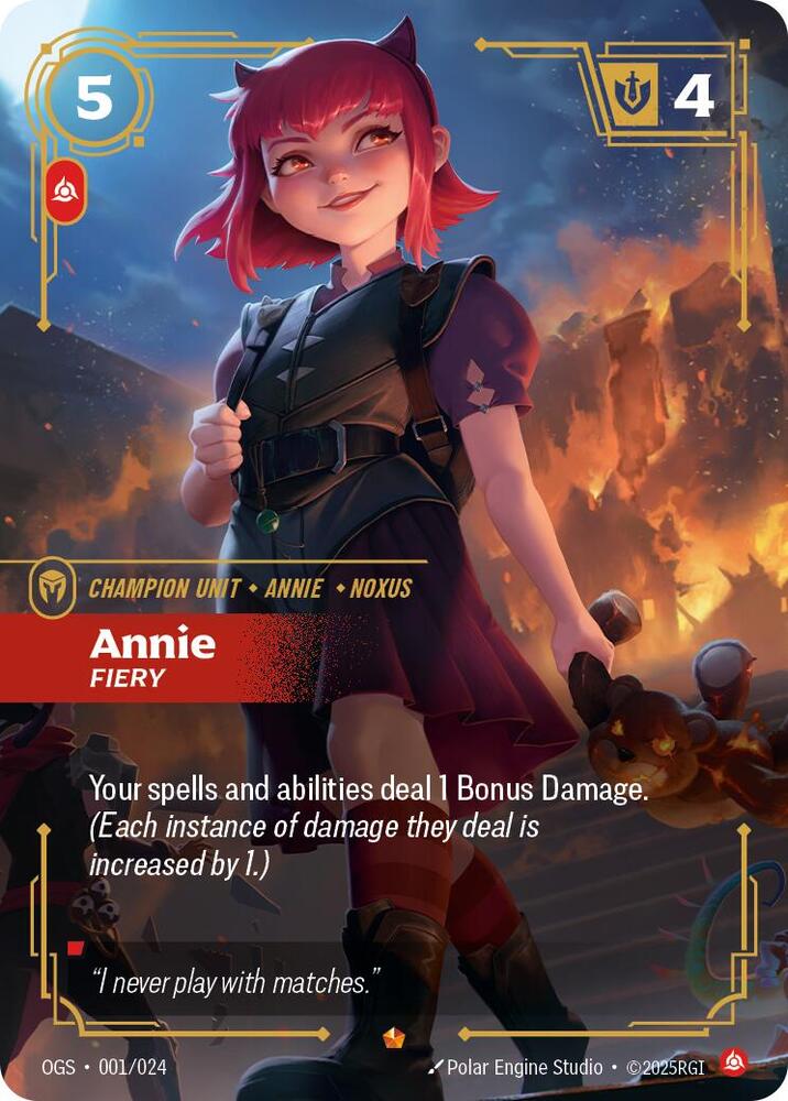 Annie, Fiery — Origins: Proving Grounds