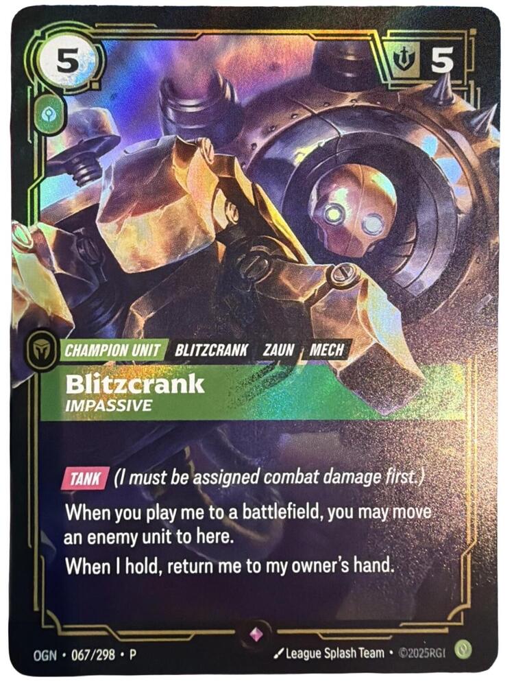 Blitzcrank, Impassive — Riftbound Organized Play Promotional Cards
