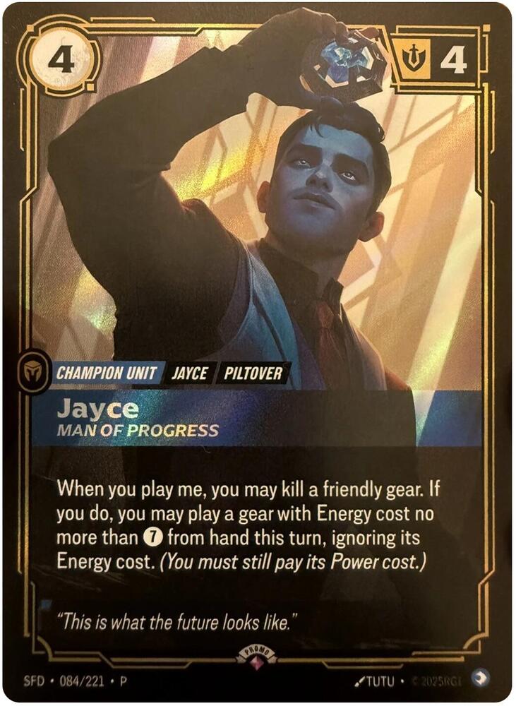 Jayce, Man of Progress — Riftbound Organized Play Promotional Cards