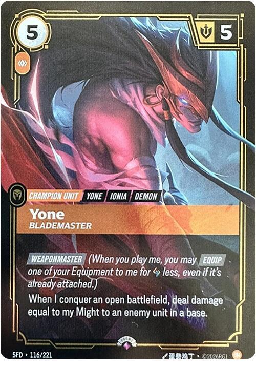 Yone, Blademaster — Riftbound Organized Play Promotional Cards