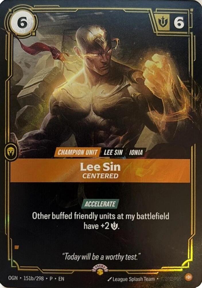 Lee Sin, Centered — Riftbound Organized Play Promotional Cards