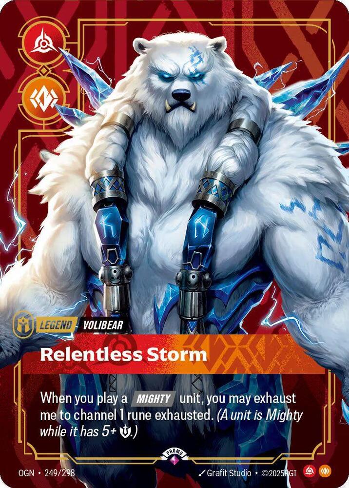 Volibear, Relentless Storm (Metal) (Best Of) — Riftbound Organized Play Promotional Cards