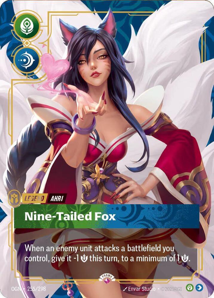 Ahri, Nine-Tailed Fox (Metal) (Best Of) — Riftbound Organized Play Promotional Cards
