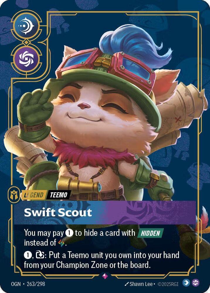 Teemo, Swift Scout (Metal) (Best Of) — Riftbound Organized Play Promotional Cards