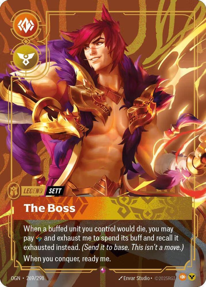 Sett, The Boss (Metal) (Best Of) — Riftbound Organized Play Promotional Cards