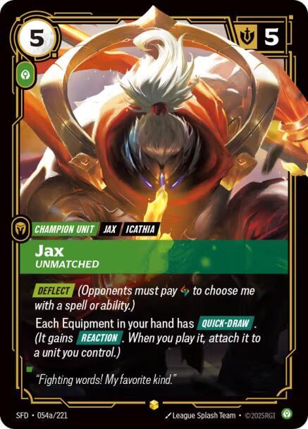 Jax, Unmatched (Alternate Art) — Spiritforged