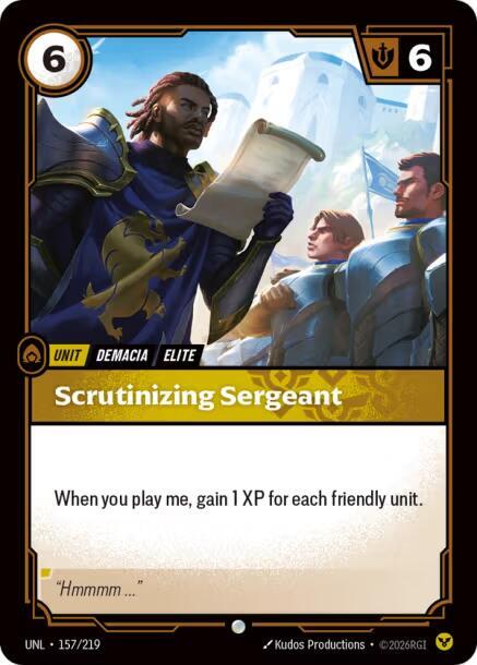 Scrutinizing Sergeant — Unleashed