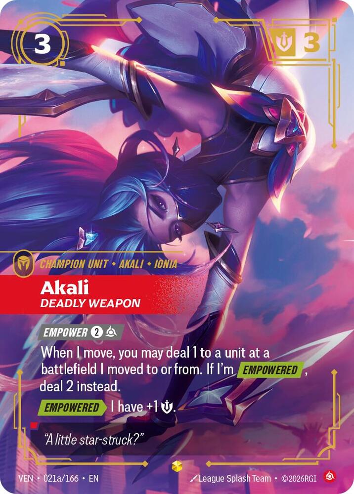 Akali, Deadly Weapon (Alternate Art) — Vendetta