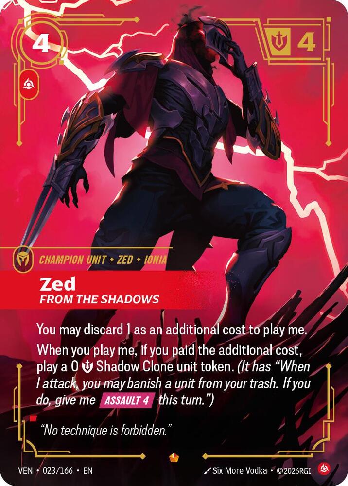 Zed, From the Shadows — Vendetta